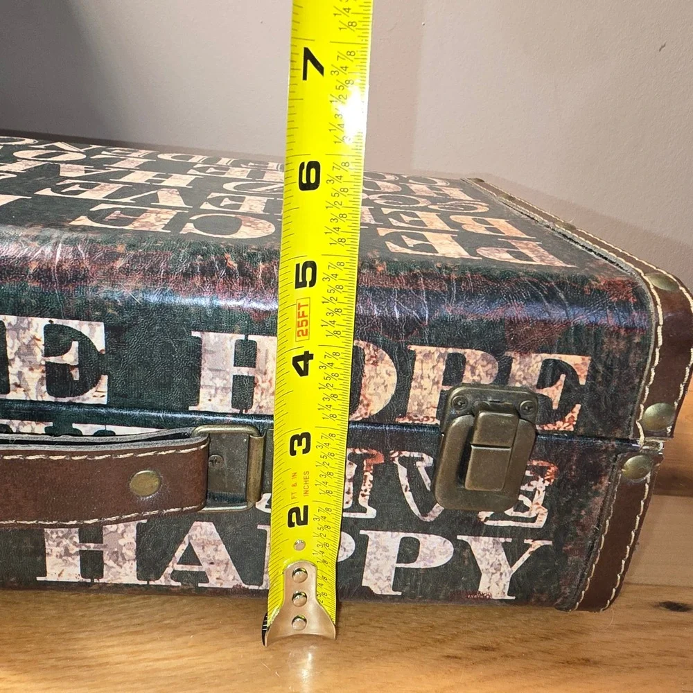 Vintage Style Inspirational Typography Decorative Storage Trunk Suitcase Box